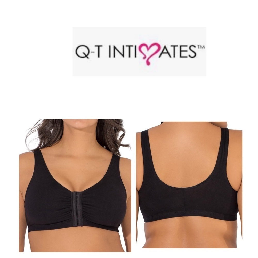 💥Q-T Intimates Black Supportive Front Closure Bra 40